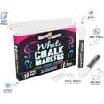 thumbnail image 2 of Chalky Crown - Liquid Chalk Markers for Blackboards Sign Window 6mm Rev Tip - White, 10 Packs, 2 of 5