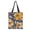 Blue Sunflower, variant on YESAD Canvas Tote Bag With Reinforced Handle & Inner Pocket Heavy Duty Eco Reusable Shopping Bag Large Capacity For Grocery Beach School Picnic Travel, Brown Geometric