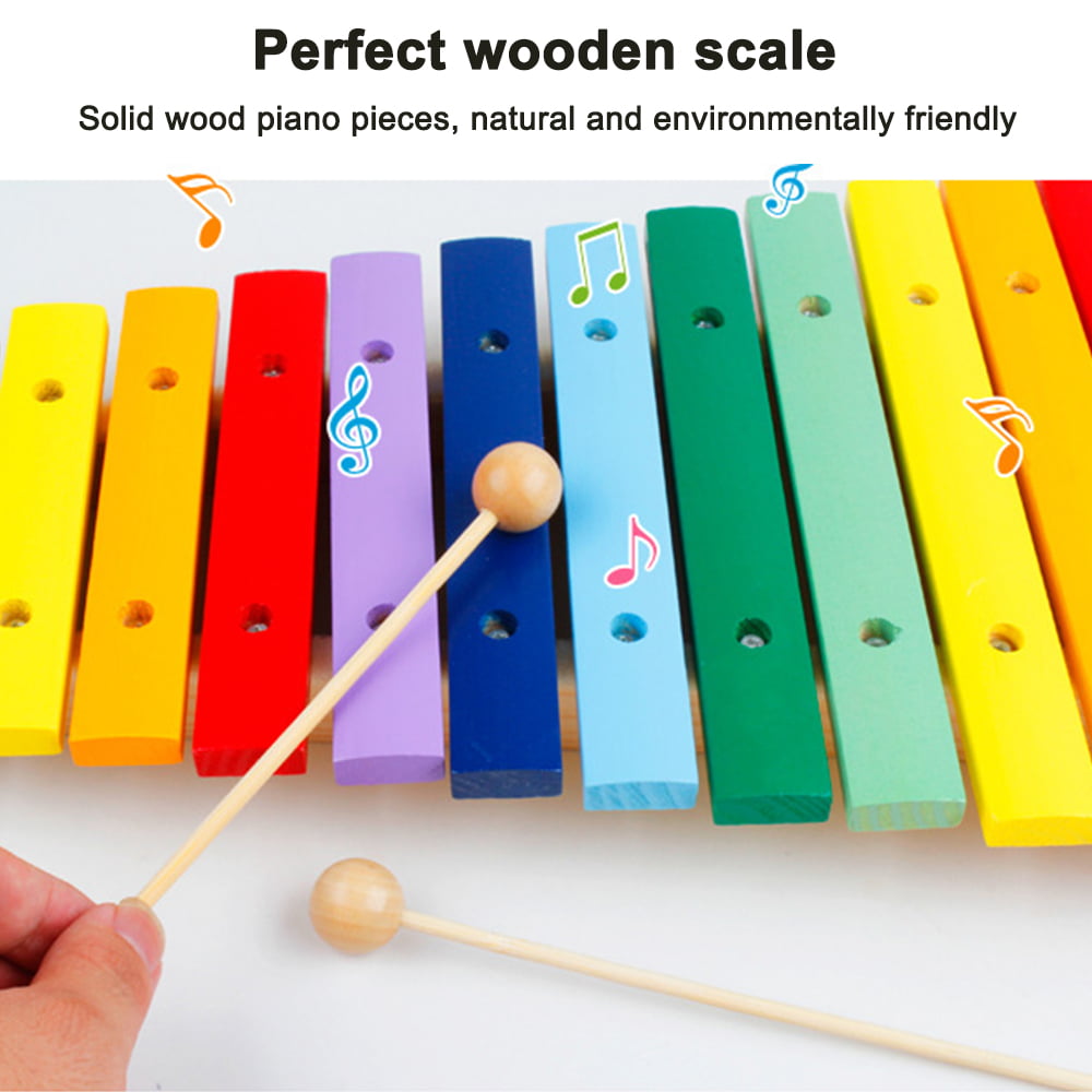 Alytimes Xylophone Musical Toy with Child Safe Mallets,Musical Cards and Harmonica Included,Best Holiday/Birthday DIY Gift Idea for Your Mini Musicians 