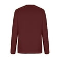 thumbnail image 4 of BiZtdJrK Long Sleeve Shirts for Women Fall Clothes Solid Color Crewneck Cute Pullover Sweatshirts Teen Girl Going Out Tops Wine XXXXL, 4 of 6