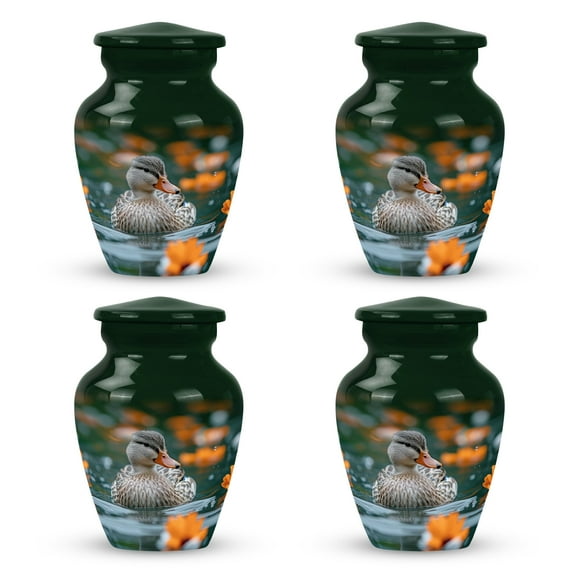 Floral Duck Reflection - Cremation Cremation Urn - Cremation Urns Human Ashes - Urn For Ashes Adult Male - Cremains Containers - Cremation Urns Adult (Size-3inch,4pcs)