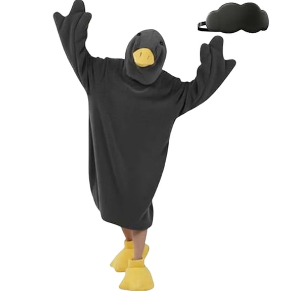 Ducks White Goose Sleeping Suit, Goose Blanket Hoodie Onesie Adult Kid, Oversized Warm