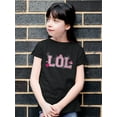 thumbnail image 2 of LOL Smiley Emoji Crown Pink Design Youth's T-shirt, 2 of 4