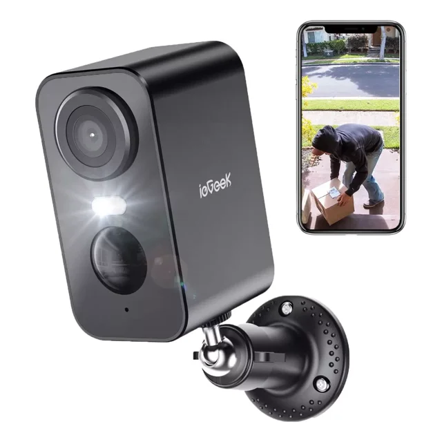ieGeek Cámara De Vigilancia Inalámbrica De 2k/3mp Para Exteriores Visión Nocturna Alarma