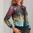 thumbnail image 6 of YOIAVAIOY Mardi Gras Sequin Jacket for Women Long Sleeve Zip Up Sparkly Jacket Party Night Clubwear Holiday Outfits Multicolor XL, 6 of 9