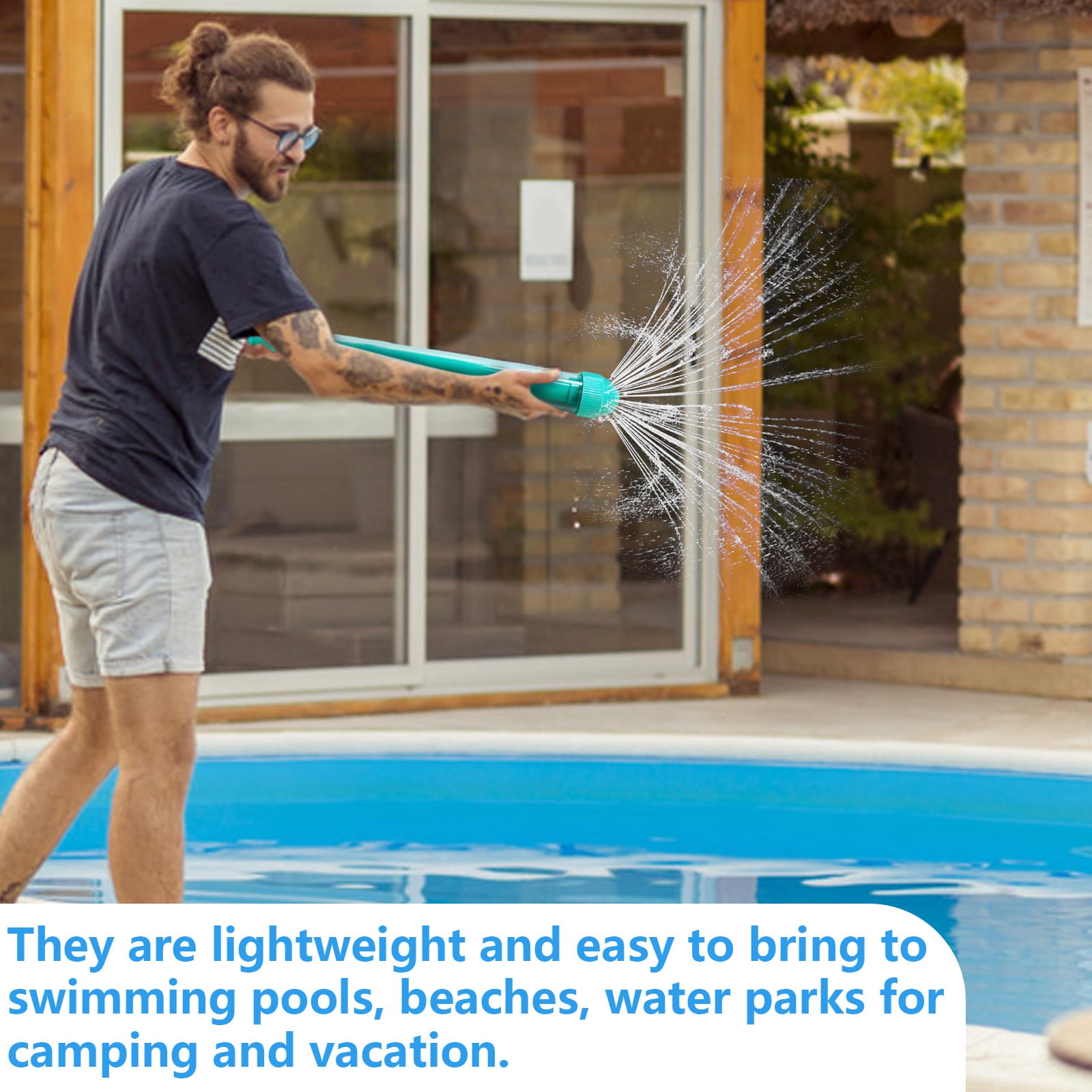 Fireworks Water Gun, 16in Handle Pull-Out Large Capacity Water Cannon Blaster for Pool Beach Summer Outdoor Party Games Fireworks Water Gun Firework Water Gun (Yellow)