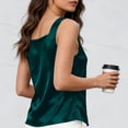 thumbnail image 4 of ClodeEU Women's Satin V Neck Sleeveless Tank Top ,Solid Color Casual Camisole Green,Women's Plus L, 4 of 6