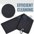 thumbnail image 5 of 3 Pack Microfiber Golf Towel With Carabiner Clip on Golf Bag Black+Gray+Blue 30x50cm, 5 of 12