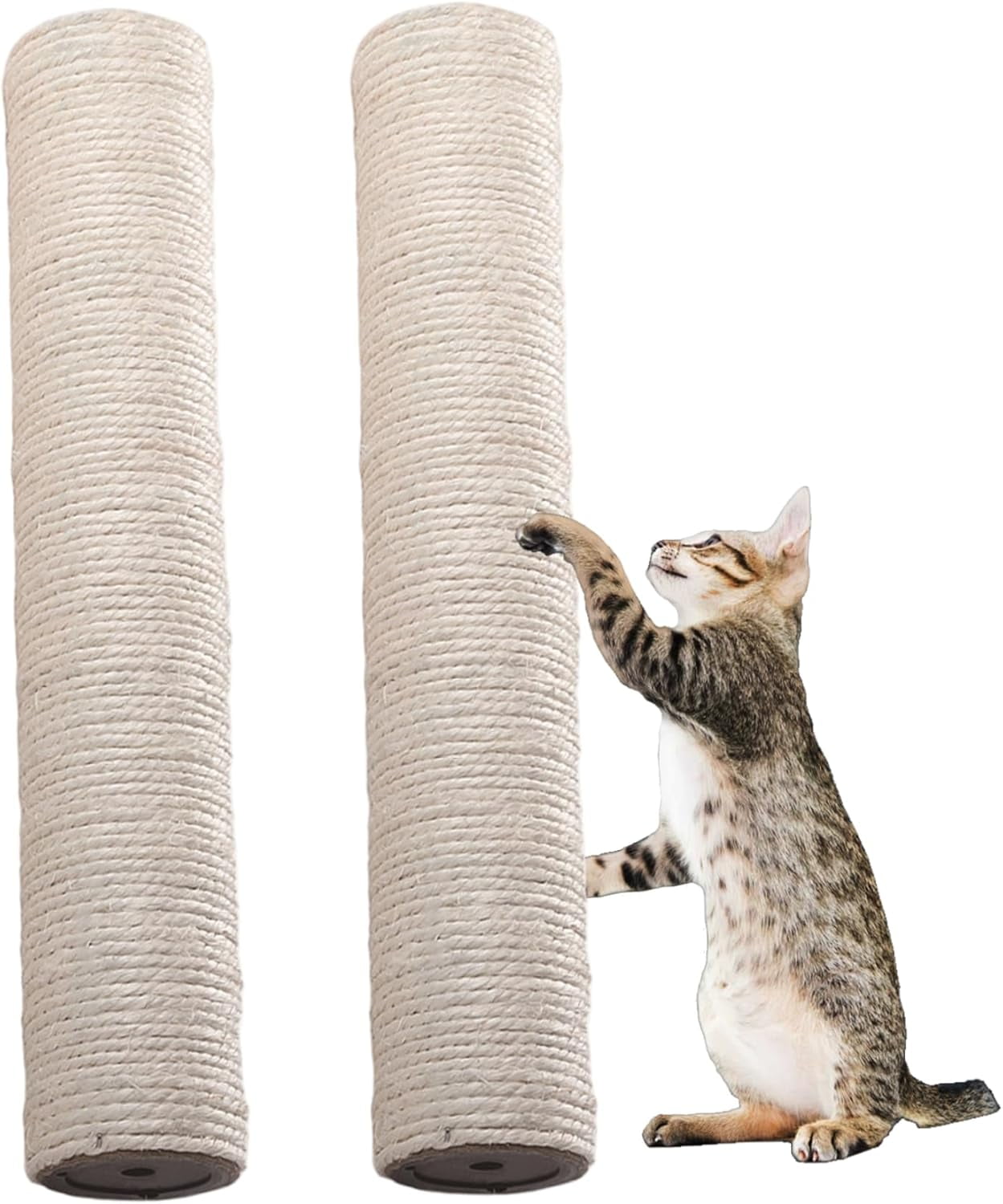 2PCS Cat Scratching Post Replacement, 20 Inch Sisal Cat Tree Replacement Post, 8mm Bolts, Easy to Install