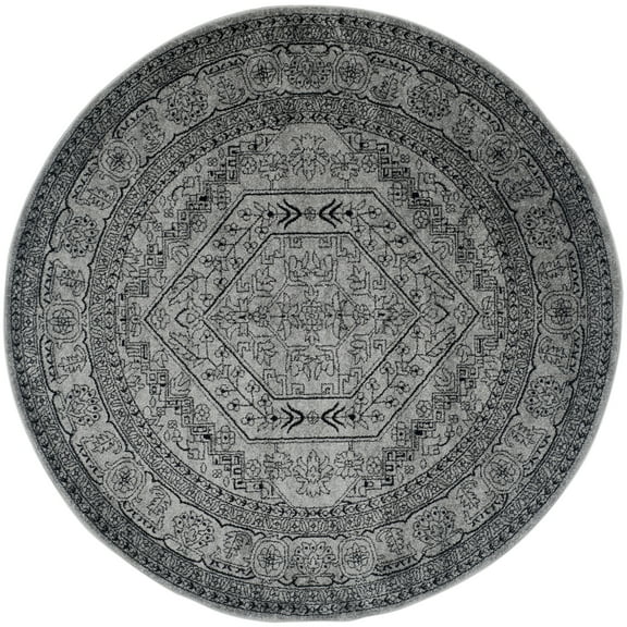 SAFAVIEH Adirondack Xavier Oriental Area Rug, Silver/Black, 10' x 10' Round