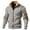 Gray, variant on Men's Zipper Jackets Long Sleeve Leather Patchwork Tops Coats Fleece Stand Up Collar Color Blocked Jacket with Pockets