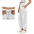 thumbnail image 2 of Bibifish Womens Pants Oversized High Waist Internal Drawstring Sweatpants Elastic Waistband Solid Color Athletic Jogger Pants With Pockets, 2 of 9