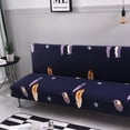 thumbnail image 3 of Armless Sofa Bed Cover Stretch Spandex Sofa Bed Slipcover Folding Couch Sofa Futon Cover Without Armrests Furniture Protector for Living Room Pets (Floral,Blue), 3 of 7