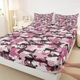 thumbnail image 4 of Castle Fairy Abstract Camo Moose Deer Bed Sheets 4-Piece,Jungle Animal Polka Dots Full Size Sheets,Hot Pink Brown,1 Fitted Sheet, 1 Flat Sheet and 2 Pillowcases, 4 of 6