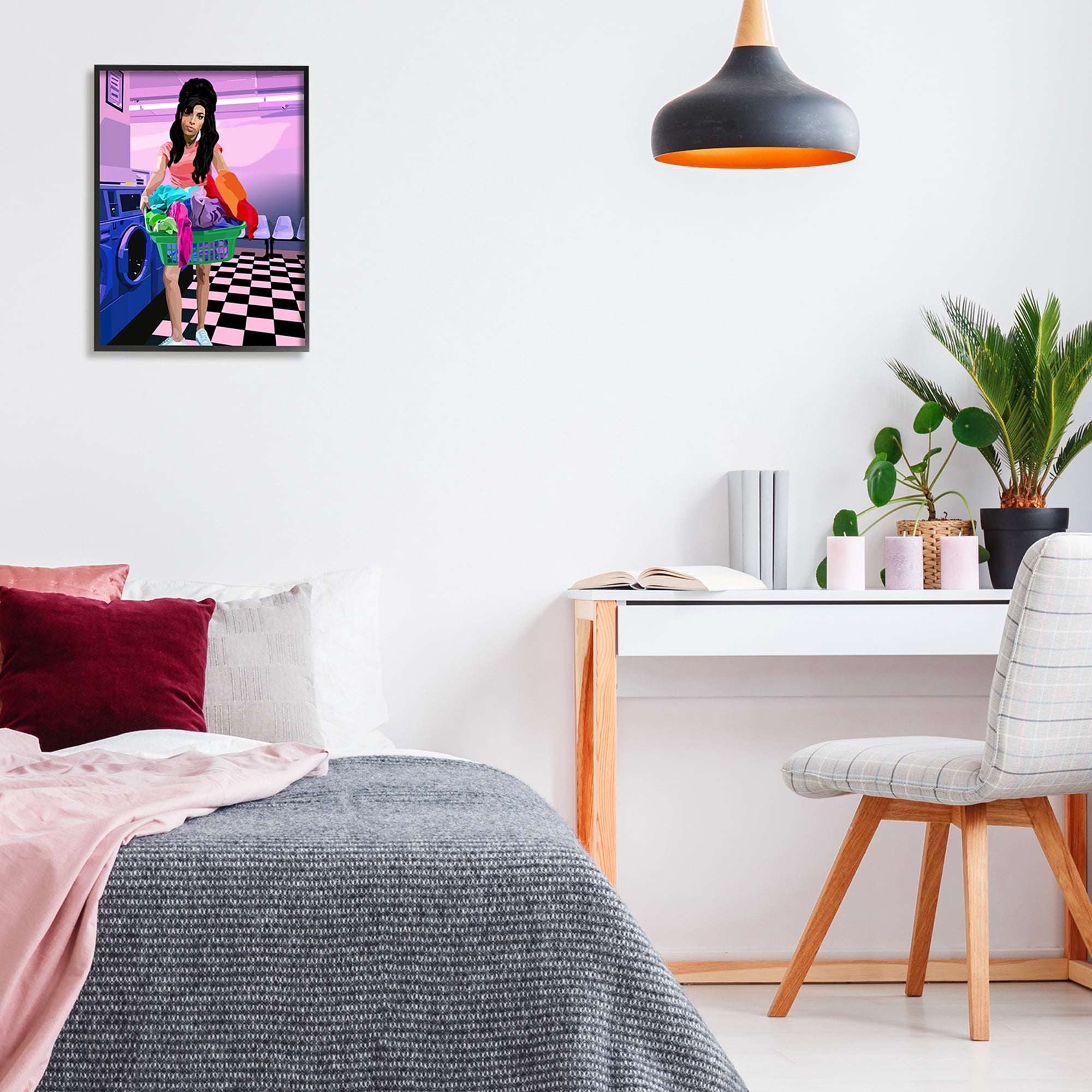 Stupell Industries Vivid Winehouse Laundry Laundromat Checkered Floor , 16 x 20, Design by Lynnda Rakos