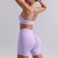thumbnail image 7 of GILIGEGE Women's Sports Set Gym 2 Piece Yoga Bra Sports High Waist Seamless Shorts for Jogging Gymnastics Training Dance Workout Activewear Cute Stretchy Soft Summer Fall Athletic Workout Set Purple, 7 of 7