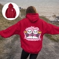 thumbnail image 2 of Godom Womens Floral Hoodies Sweatshirts Casual Long Sleeve Loose Fit Drawstring Hooded Pullover, 2 of 7