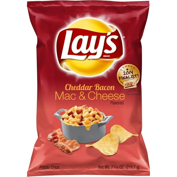 Lay's Cheddar Bacon Mac N Cheese Potato Chips, 7.75 Oz.