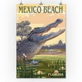thumbnail image 2 of Mexico Beach, Florida, Alligator and Baby (24x36 Giclee Gallery Art Print, Vivid Textured Wall Decor), 2 of 3