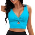 thumbnail image 1 of Hauts de Bikini pour Femmes, Hauts de Maillot de Bain à devant Torsadé, Hauts de Maillot Rehausseur, Haut de Maillot de Bain Confortable, Soutien-Gorge de Sport, Haut Tankini Rétro, 1 of 6