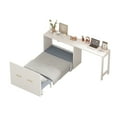 thumbnail image 5 of Euroco Twin Size Murphy Bed with Movable Desk, Folding Bed with Cushions, Convert into Desk and Cabinet for Guestroom, White, 5 of 19