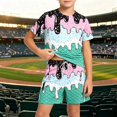 thumbnail image 2 of HAYIMI Ice Cream Print Boys Outfit Sets O-Neck Short Sleeve T-Shirts With Shorts Two Piece Summer Outfit Sets For Kids Cozy Clothes Sets, 2 of 4