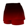thumbnail image 5 of YUEJUIR Tennis Skorts for Women Pocket Skirt Shorts Mid Waist Culottes Short Skirts Skinny Tennis Skirts With Shorts (Wine,XXXXXL), 5 of 6