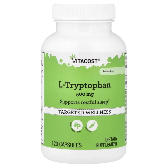 Vitacost L-Tryptophan, 500 mg, 120 Capsules