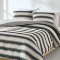 thumbnail image 2 of Lush Decor Gale Cabana Stripe? Reversible Comforter 3 Piece Set Full/ Queen Neutral & Gray - Striped Bedding Set - Gray Comforter - Modern Coastal Decor, 2 of 11