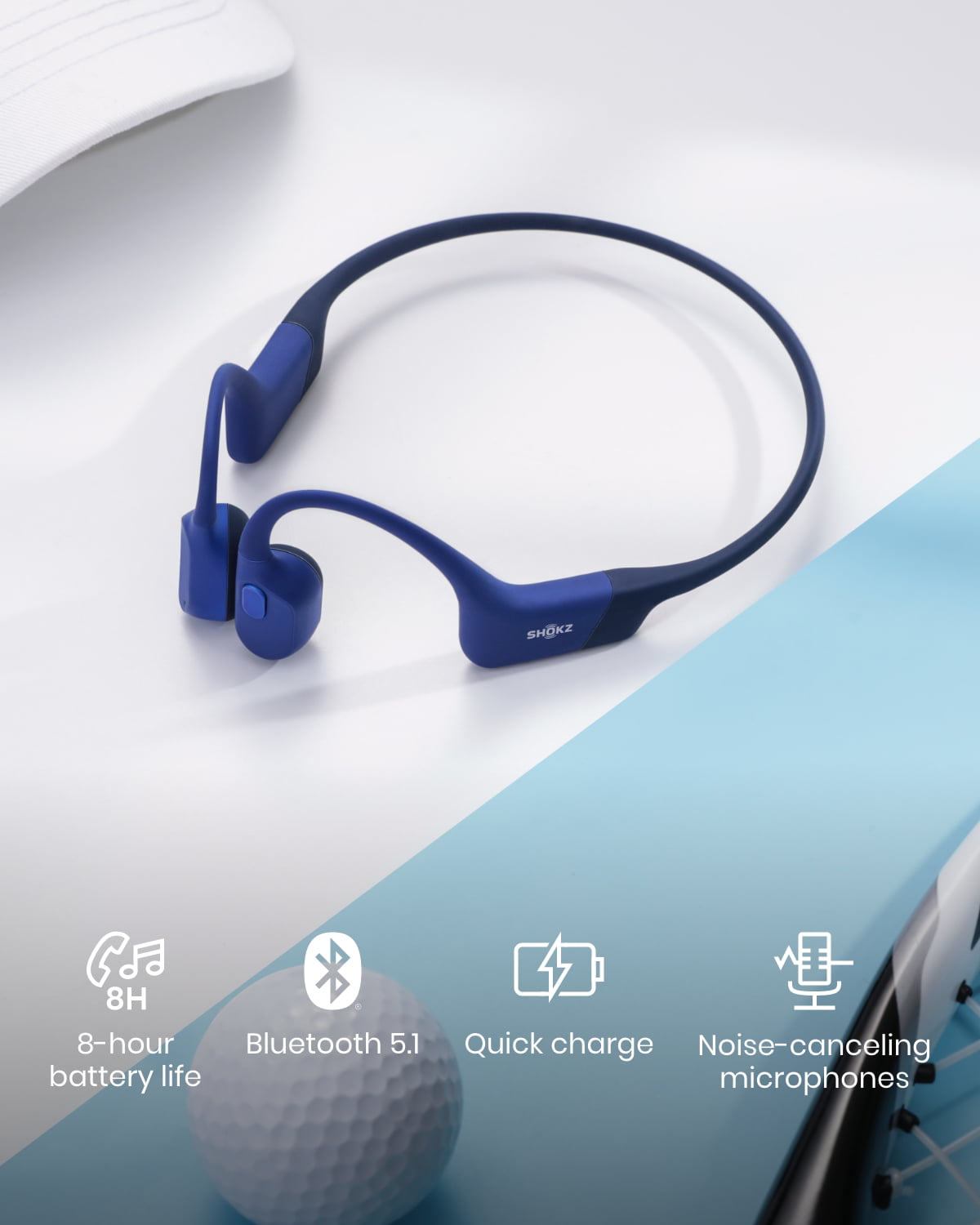 Shokz OpenRun Mini Bone Conduction Waterproof Bluetooth 