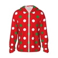 thumbnail image 1 of Fotbe White and Green Polka Dot Chaqueta con Protección Solar UPF 50+ para Hombre y Mujer, Camisa con Capucha y Bolsillos-Small, 1 of 7