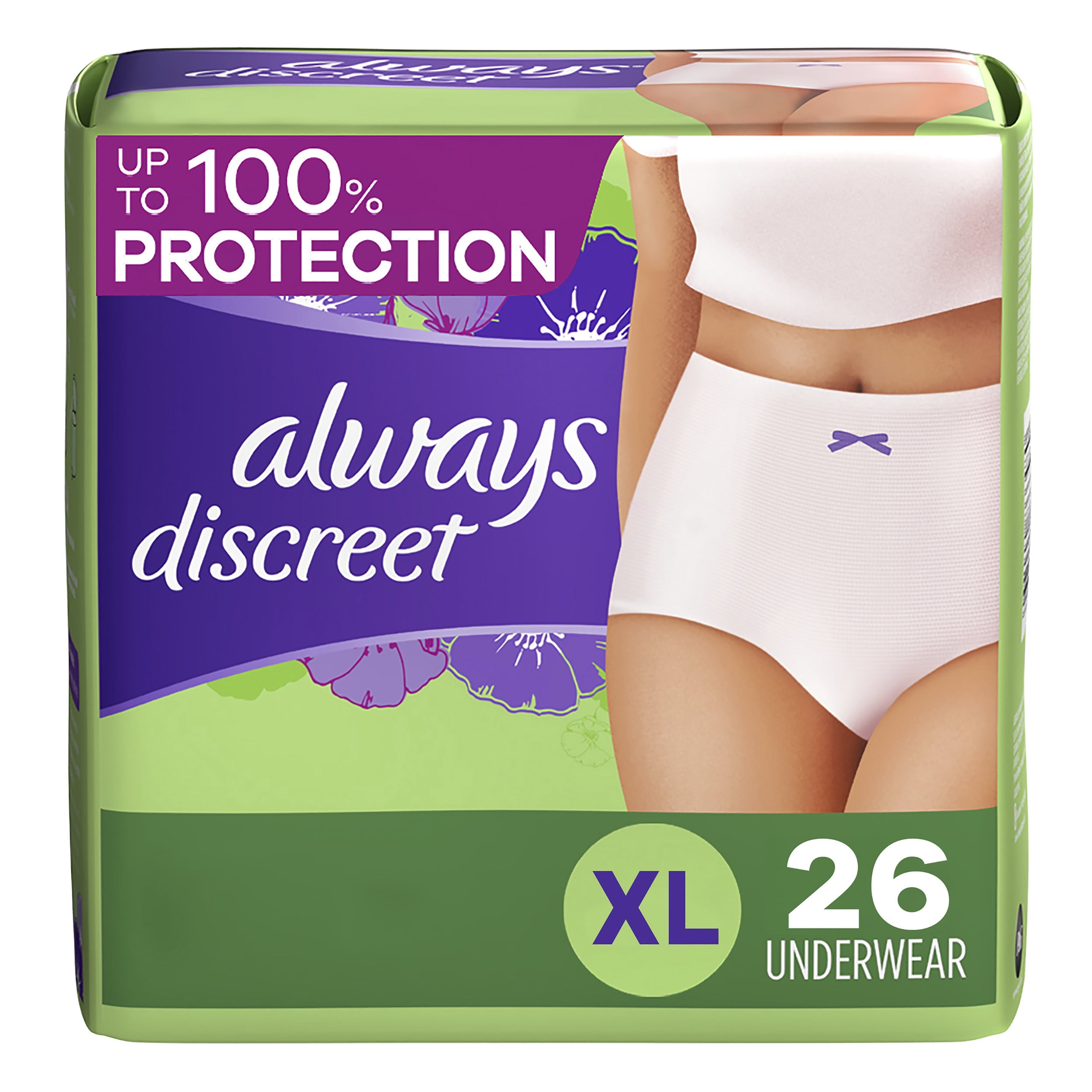 2500px x 2500px - Always Discreet Adult Incontinence Underwear for Women Maximum Absorbency,  XL, 15 Ct - Walmart.com