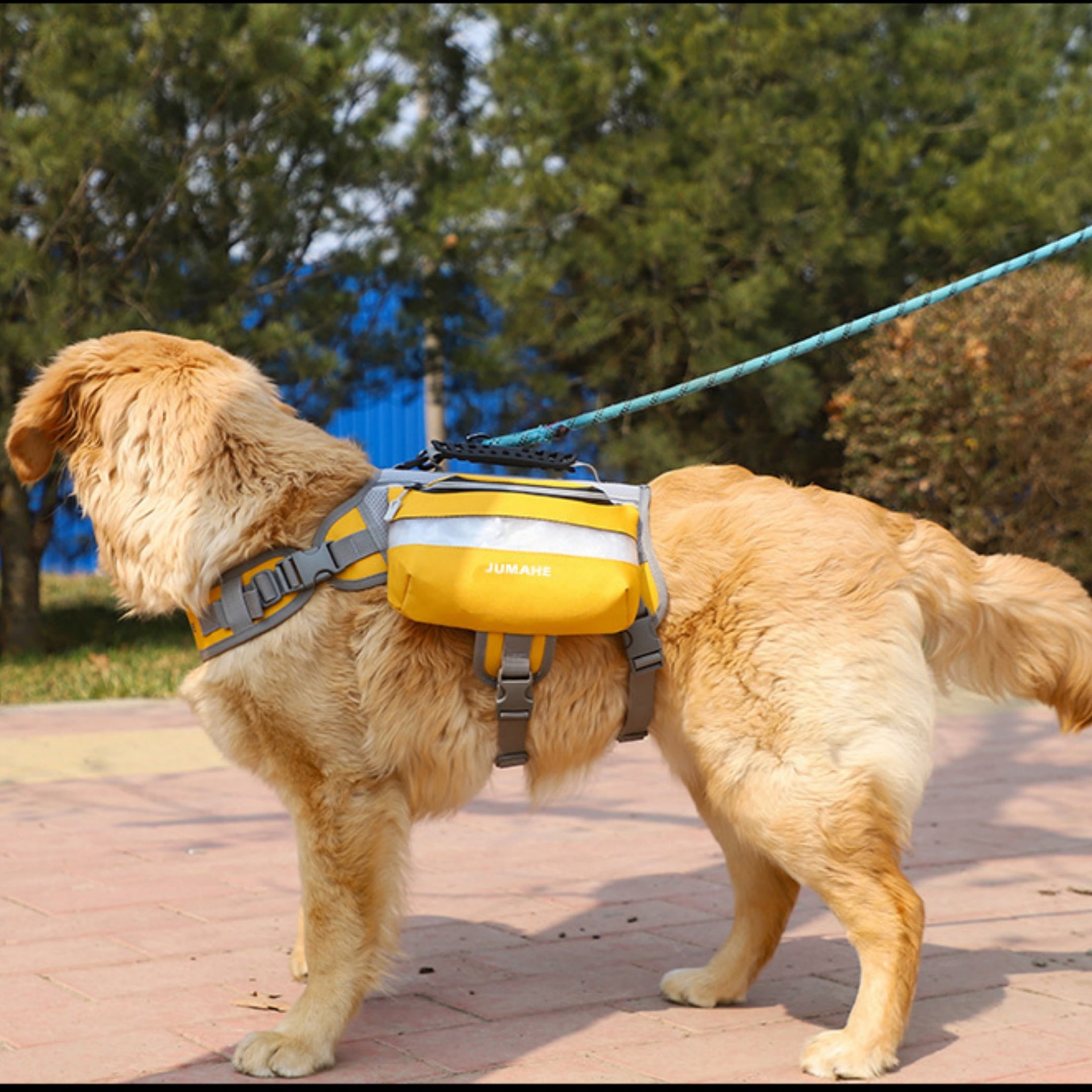 Tactical Dog Backpack Saddlebag - Large Capacity, Reflective Strips, Adjustable Fit for Hiking & Walking