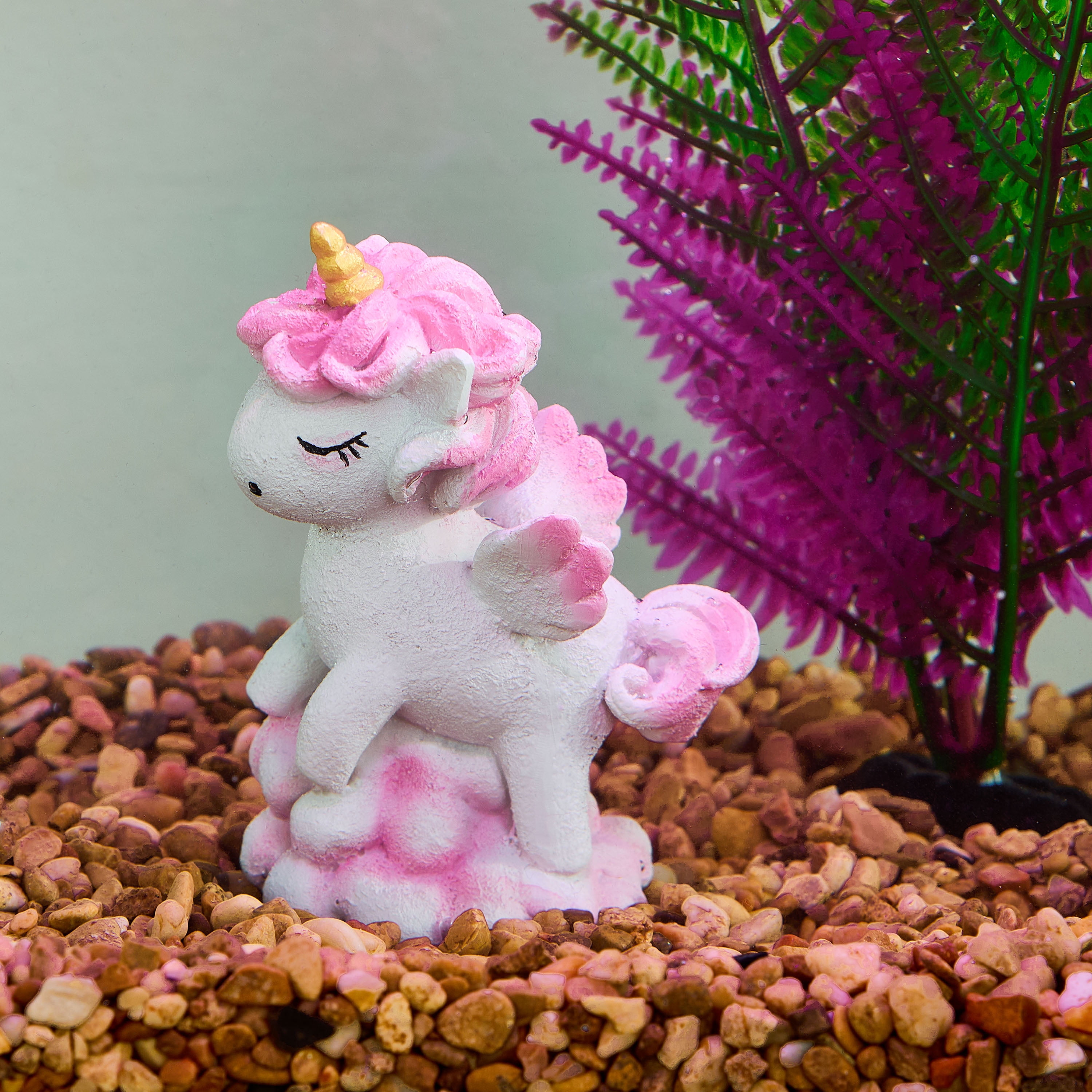 Vibrant Life Unicorn Aquarium Decor, Multicolor, 2.83" x 1.89" x 3.77"