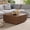 Walnut, variant on 33.25" Square Coffee Table with 4 Drawers, Walnut Wood Grain Finish, Spacious Storage for Remotes & Magazines, Compact Design for Small Living Rooms, Sturdy MDF Construction
