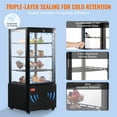 thumbnail image 2 of VEVOR Refrigerated Display Case, 3 Cu.Ft./85L Countertop Pastry Display Case, 3-Tier Commercial Display Refrigerator with LED Lighting, TURBO Cooling, Frost-Free Air-Cooling, Locked Door for Bakery, 2 of 9