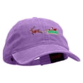 thumbnail image 5 of Santa In Transit Embroidered Washed Cotton Brass Buckle Cap - Purple OSFM, 5 of 5