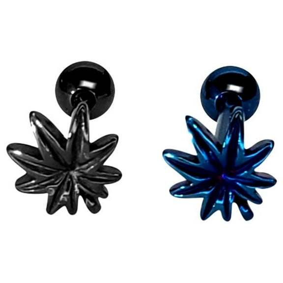 Tongue Ring Barbell Marijuana Anodized Titanium