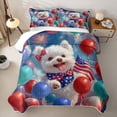 thumbnail image 2 of Homewish Pomeranian Dog Twin Quilt Set,4Th Of July Twin Coverlet Set,White,Balloon Decor,2pcs, 2 of 7