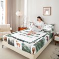 thumbnail image 3 of Manfei Rustic Wildlife Grid Bed Sheets,Geometric Check Pine Full Size Sheets,Green,4-Piece,1 Flat Sheet, 1 Fitted Sheet and 2 Pillowcases, 3 of 6