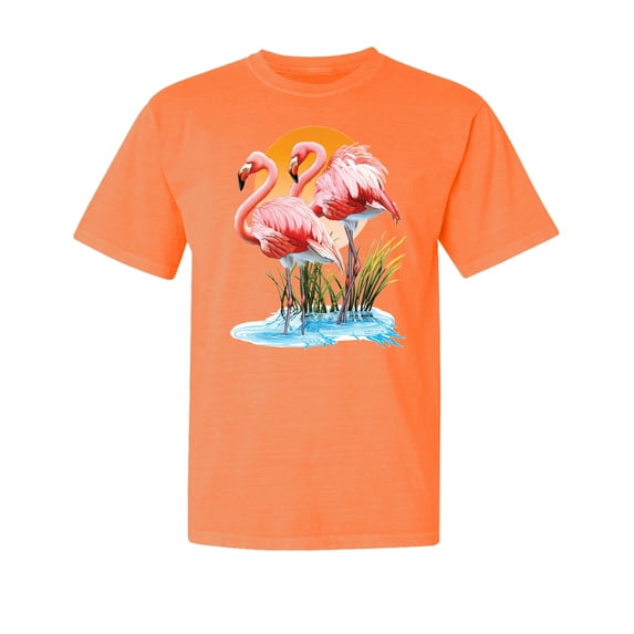 Wild Bobby, Saltwater Assasin Goin' Deep Jighead Hook, Fishing, Garment-Dyed Washed Look Short Sleeve Tees, Neon Orange, 2XL