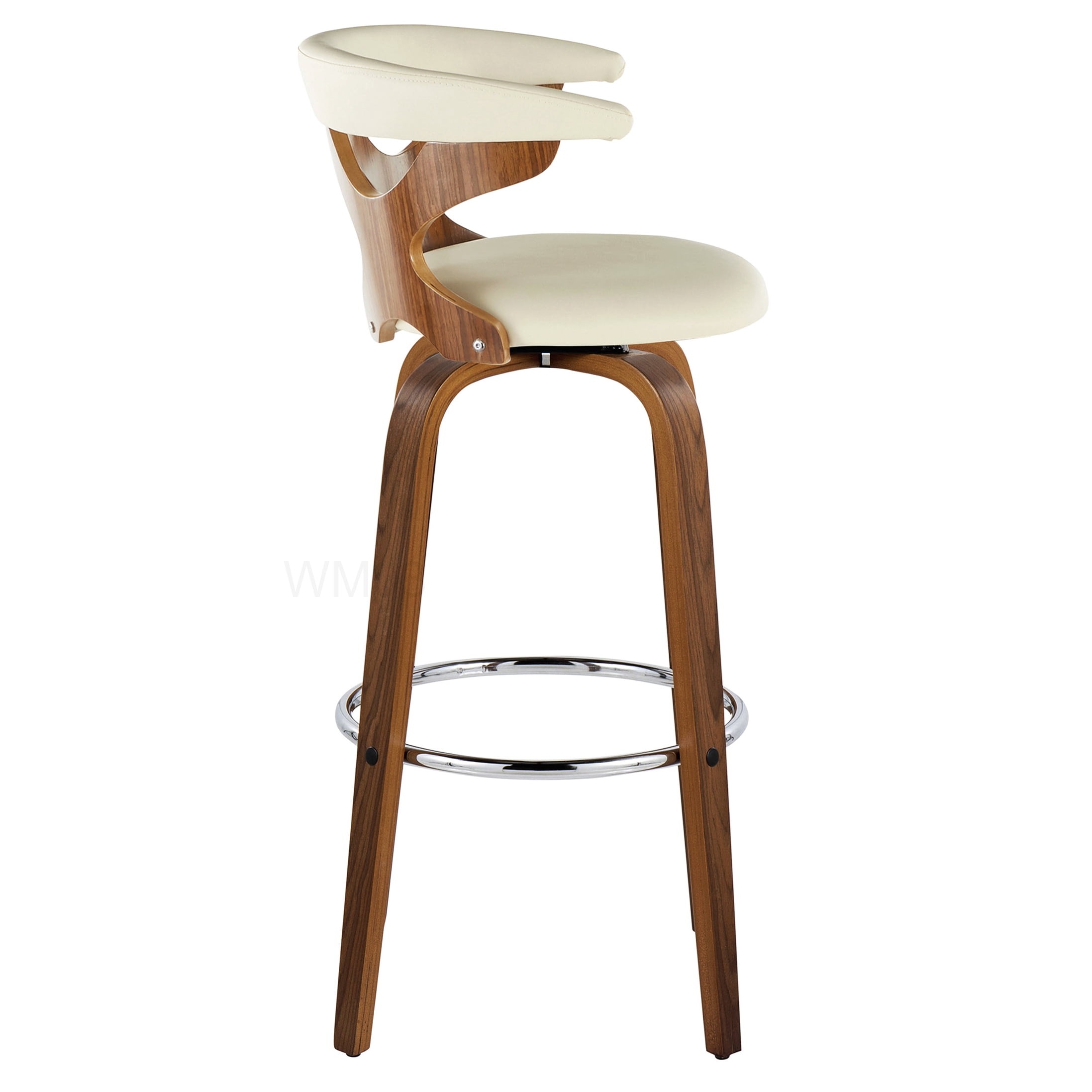 Modern Swivel Bar Stools Set of 2 with Faux Leather Seat, 30 Inch Counter Height Stools