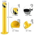 thumbnail image 6 of 4 Pieces Safety Bollard, 3''x42'' Steel Bollard Post with 40 Anchor Bolts, Powder Coated Parking Bollard for Traffic Control, Driveway Barrier, Parking Pole & Warehouse, Yellow and Black, 6 of 7