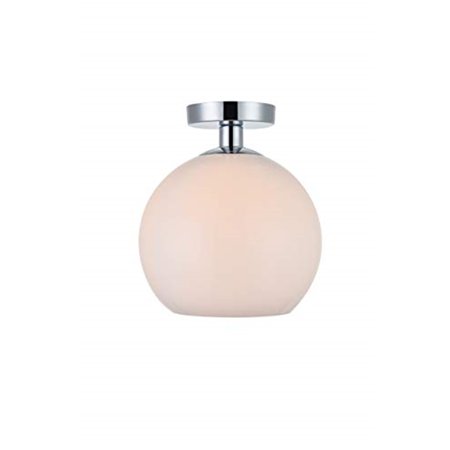 

Living District Baxter 1 Light Chrome Flush Mount With Frosted White Glass
