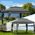 thumbnail image 3 of Outsunny 11' x 11' Pop Up Gazebo Outdoor Canopy Shelter with 2-Tier Soft Top, and Removable Zipper Netting, Event Tent with Large Shade, Dark Gray, 3 of 9