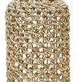 thumbnail image 3 of Benjara BM221090 Cylindrical Rattan Lantern with Metal Frame & Handle, Brown & Gold - Large, 3 of 5