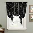 thumbnail image 2 of Sparrow Tie Up Curtains for Windows, Balloon Window Shades, Spring Birds on The Branches Vintage Country Black Kitchen Window Treatments Roll Up Curtain for Basement/Nursery 52"x45", 2 of 8