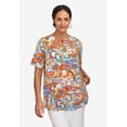 thumbnail image 2 of Jessica London Women's Plus Size Stretch Knit Cutout Swing Tunic, 2 of 5