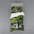 thumbnail image 2 of Ambesonne Nautical Bedding Set 4 Pcs, Pine Tree in Lake, Queen, Green, 2 of 3