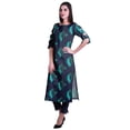 thumbnail image 3 of Moomaya Womens 2-Piece Cotton Printed Kurta With Pants Indian Ethnic Suit Dress, 3 of 7